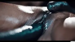 Ebony Lesbians Share a Monster Cock in Trailer