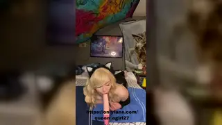 Blonde Cosplay Kitten Rides a Fuck Machine to Orgasm