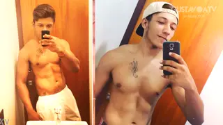 Muscular Hunk Shows Off His Massive Cock