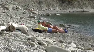 Redhead Nudist Surprises Blogger With Beach Blowjob