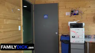 Stepdad Dominates Stepson in a Halloween Office Orgy