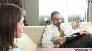 Petite Teen Gives a Sloppy Blowjob in a Quick Taboo Hookup