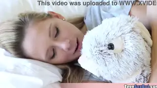 Blonde Stepsister Teases with Toys and Oral Skills