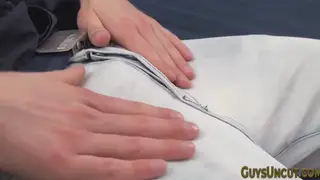 European Twink Strokes Uncut Cock to Solo Climax in Close-Up