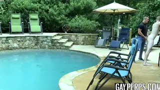 Uniformed Jocks Go Bareback Poolside After Rimming