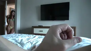 Curvy Brunette MILF Drains Older Tourist in POV
