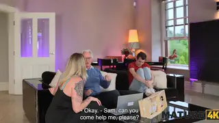 Blonde Busty MILF Cheats With Tattooed Neighbour