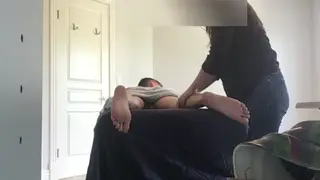 Curvy Brunette Masseuse Strokes Massive Cock Outdoors