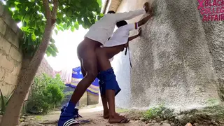 Petite Student Bent Over Desk Outdoors for Standing Doggystyle