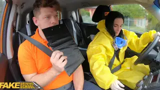 Petite Brunette Fucks Her Driving Instructor in the Backseat