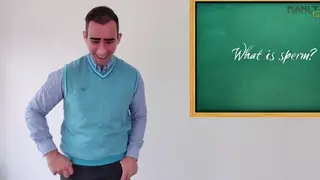 Teacher Gives Student a Footjob and Handjob Lesson at His Desk