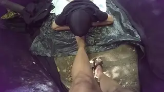 Bound Sub Worships Feet Before Taking Facial