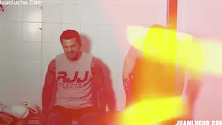 Tattooed Coach Works Out Alone in the Locker Room
