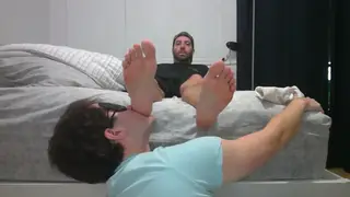 Bound Submissive Worships Feet And Socks In BDSM Session