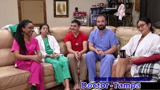 Doctor Probes a Tattooed Patient in a Clinical POV Exam