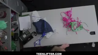 Busty Blonde Teen Gets Strip-Searched and Fucked by Mall Cop
