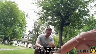 Petite Brunette Rides Stranger While Boyfriend Watches
