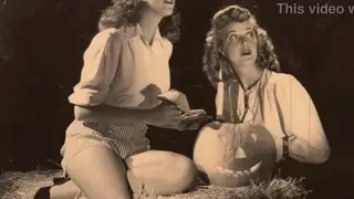 Retro Costume Play Unfolds on a Vintage Halloween Night
