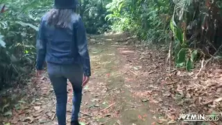 Brunette Teens Pissing Outdoors in a Hairy Compilation