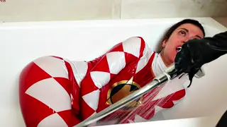 Blonde MILF Dominates Brunette Teen in Superhero Cosplay Femdom