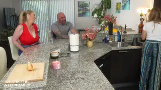Busty MILF Rides Her Stepsister's Man Deep