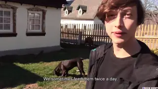 Slim Czech Twink Rides Bareback Cock in Outdoor POV