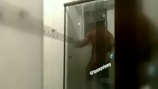 Latino Studs Get Steamy in a Bathroom