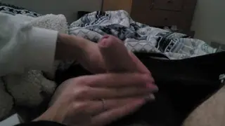 Curvy Teen Rubs a Boxer-Clad Shaft Until a Massive Cumshot