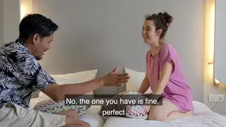 Stepsister and Stepbrother Share a Hotel Bed for Interracial Sex