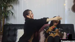 Busty Brunette and Redhead Explore Lesbian Passion in Stockings