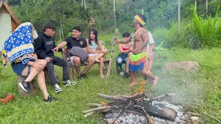 Curvy Latina and Indian Dwarf Share Anal Outdoors