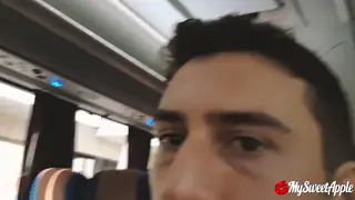 Petite Latina Swallows Cum During Public Bus Ride