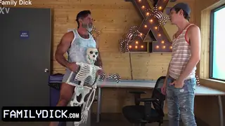 Mature Stud Spanks Bound Partner in Holiday Cosplay