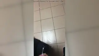 Mature Daddy Milks Twink in Public Bathroom