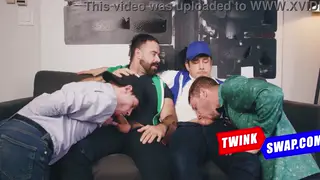 Men Share Older Partners in Wild Group Session
