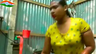 Indian Maid Plays with Toys in Steamy Shower