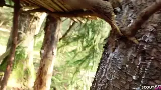 Petite Latina and German Teen Share Stranger Outdoors POV