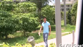 Muscular Hunk Gets Feet Worshipped During Blowjob
