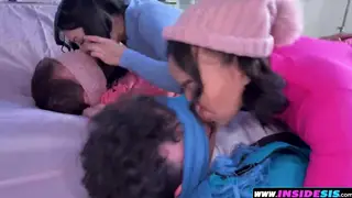 Stepsisters Share Stepbrothers in a Heated Threesome