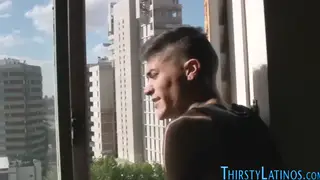 Tattooed Latino Sucks Cock in a Steamy Shower POV