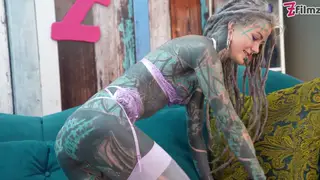 Tattooed Petite Alt Girl Auditions with Rough Office Sex