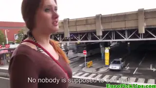 Redhead Amateur Takes Stranger's Load Outdoors POV