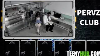 Petite Curvy Amateur Gives a Blowjob in a Club POV