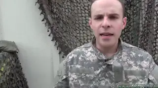 Uniformed Soldier Takes His First Cock Outdoors