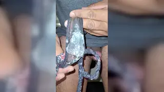 Muscular Ebony Man Marks Neighbor's Lingerie With Release