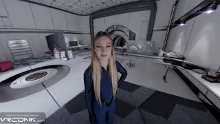 Blonde Cosplayer Gives VR Blowjob Then Rides in Parody