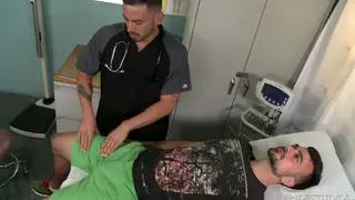 Mature Latino Doctor Deepthroats Patient's Huge Cock