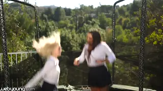Busty Lesbians Pleasure Each Other in a Classroom