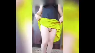 Curvy Crossdresser Rides Deep in Flowered Dress on Webcam