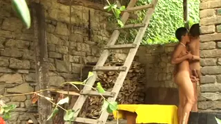 Slim Teens Share Raw Anal Outdoors in a Threesome
